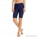 Sythyee Women's Long Board Shorts High Waisted Swim Bottoms Rash Guard Shorts Navy B07DVQGZQQ